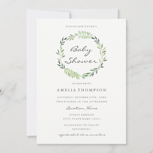 Convite para Chá de fraldas de Excursão de Aquarel (Frente)