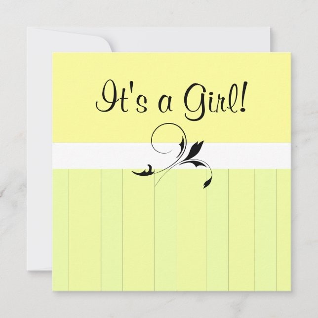 Convite para Chá de fraldas de Faixa Amarela (Frente)