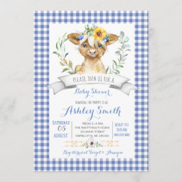 Convite para chá de fraldas de fazenda Gingham