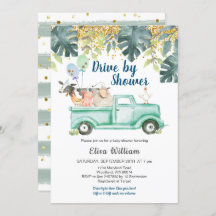 Convite para chá de fraldas de fazendas de animais