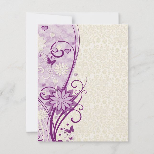 Convite para Chá de fraldas de Flor e Borboleta (Frente)