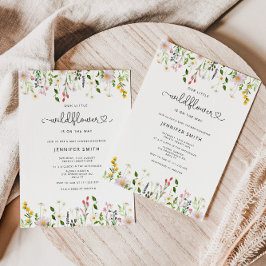 Convite para chá de fraldas de flor selvagem