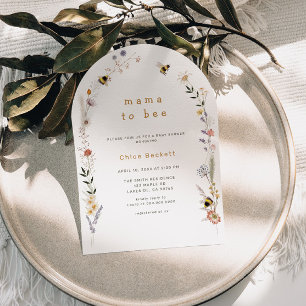 Convite para Chá de fraldas de flor selvagem de ab