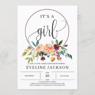 Convite para Chá de fraldas de Flores de Laranja 