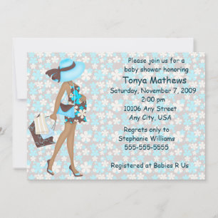 Convite para Chá de fraldas de Flores Retroativas