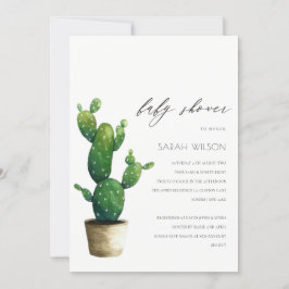 Convite para Chá de fraldas de Folhagem Verde de C