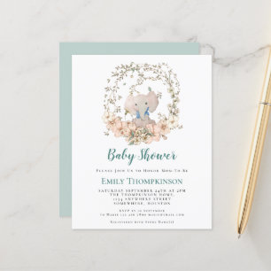 Convite para Chá de fraldas de Foliage Boy de Ele