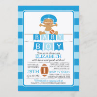 Convite para Chá de fraldas de Futebol