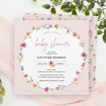 Convite para Chá de fraldas de Garden Girl<br><div class="desc">Celebre sua chegada ao bebê com este convite para Chá de fraldas Floral de Flor de Flor Selvagem! O design é perfeito para qualquer chá de fraldas,  e vem com rótulos correspondentes para compartilhar as notícias felizes.</div>