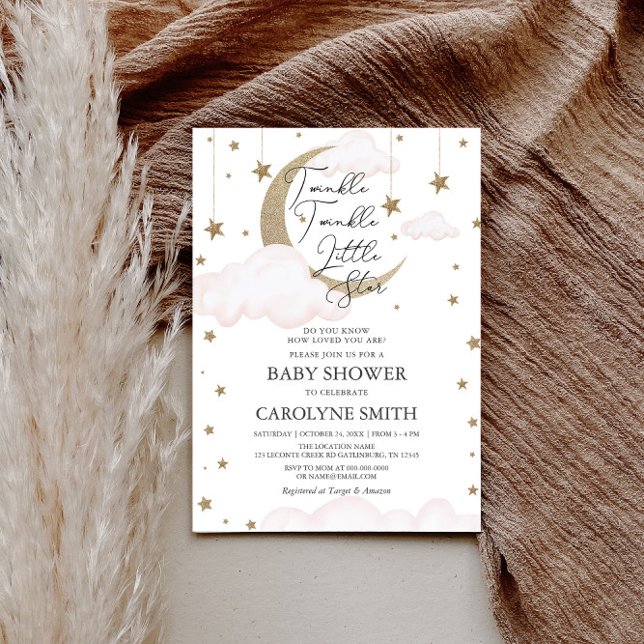 Convite para Chá de fraldas de Garota Estelar Pequ (Criador carregado)