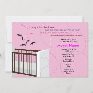 Convite Para Chá de fraldas De Garota Móvel Orca