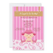 Convite para Chá de fraldas de Garota Ocidental