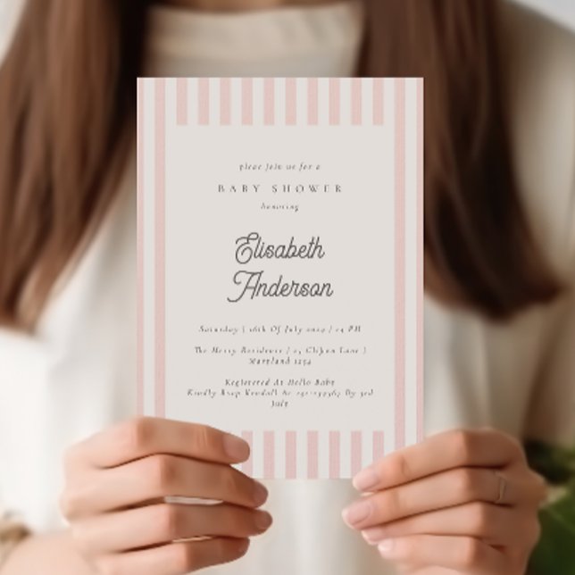 Convite para Chá de fraldas de Garotas Rosa Dusty (Criador carregado)