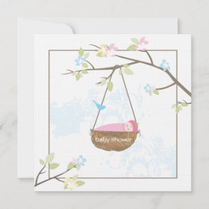 Convite Para Chá de fraldas De Garotinha Dormindo