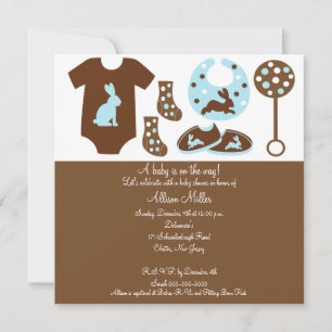 Convite para Chá de fraldas de Garoto de Vestuár