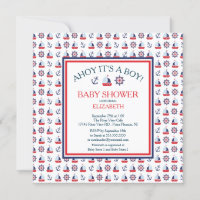 Convite para Chá de fraldas de Garoto Náutico de N