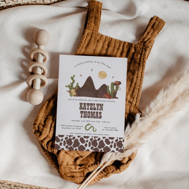 Convite para Chá de fraldas de Garoto Ocidental do (Criador carregado)