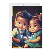 Convite para Chá de fraldas de Gêmeos Cujos