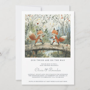 Convite para Chá de fraldas de Gêmeos Florestais W