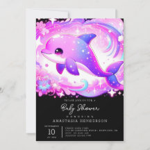 Convite para Chá de fraldas de golfinhos