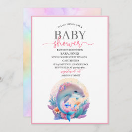 Convite para chá de fraldas de golfinhos bonitos c