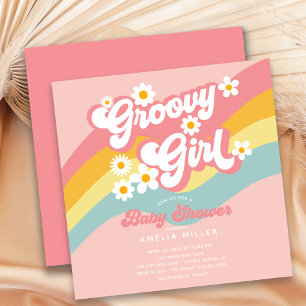 Convite para Chá de fraldas de Groovy Girl
