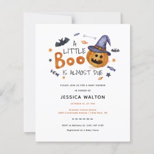 Convite para Chá de fraldas de Halloween Little Bo
