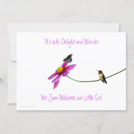 Convite para Chá de fraldas de Hummingbird