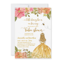 Convite para Chá de fraldas de Ilustração de Abelh