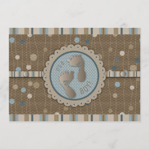 Convite para Chá de fraldas de Impressões de Pés