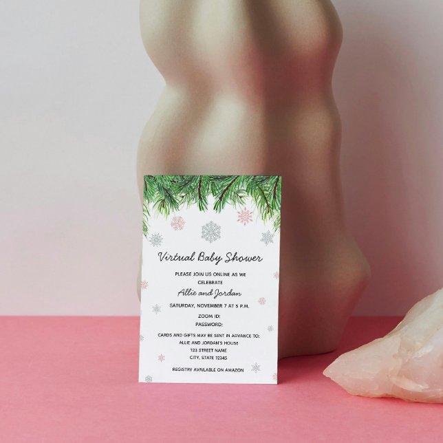 Convite para Chá de fraldas de inverno (Criador carregado)