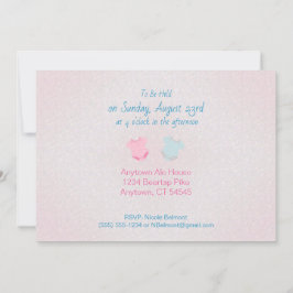 Convite para Chá de fraldas de Layout de Linha de