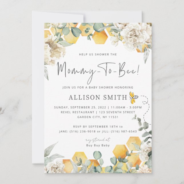 Convite Para Chá de fraldas De mamães (Frente)