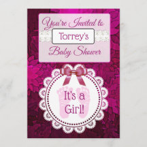 Convite para Chá de fraldas de Mata Magenta