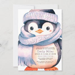 Convite para Chá de fraldas de Menina de inverno P