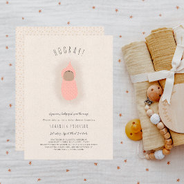 Convite para Chá de fraldas de menina do pacote