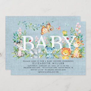 Convite para Chá de fraldas de Meninos da Selva Do