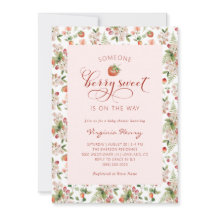 Convite para Chá de fraldas de Morangos