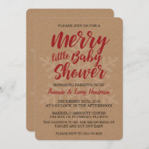 Convite para Chá de fraldas de Natal