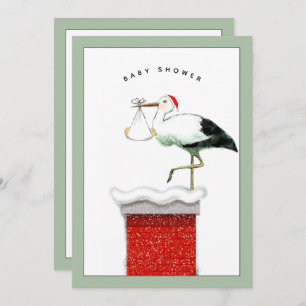 Convite para Chá de fraldas de Natal de dezembro