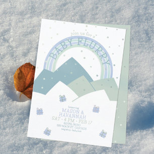 Convite para Chá de fraldas de Neve de Teal Mounta