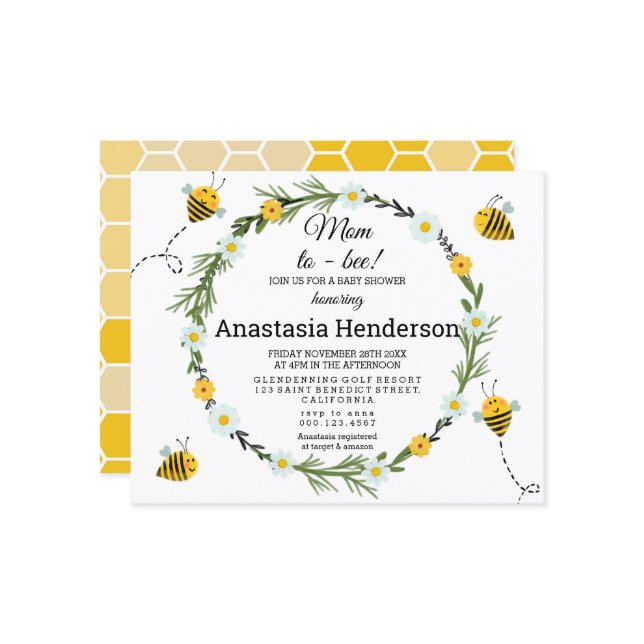 Convite para Chá de fraldas de Orçamento. (Frente/Verso In Situ)