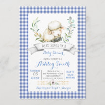 Convite para chá de fraldas de ovelhas da fazenda 