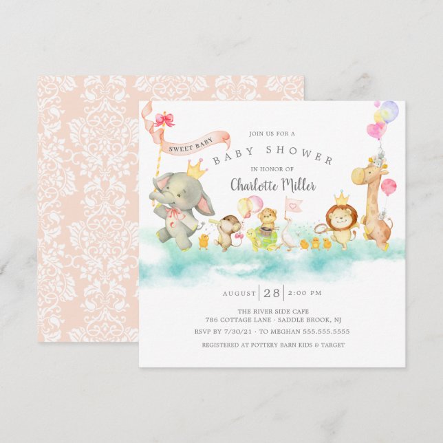 Convite para Chá de fraldas de Parada Doce (Frente/Verso)