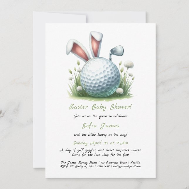 Convite para Chá de fraldas de páscoa (Frente)