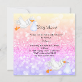 Convite para chá de fraldas de pastel sparkle