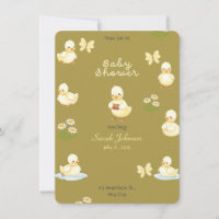Convite para Chá de fraldas de Pato Branco Bonito