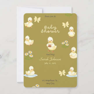 Convite para Chá de fraldas de Pato Branco Bonito