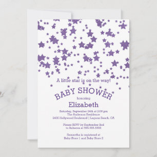 Convite para Chá de fraldas de Pequenas Estrelas c