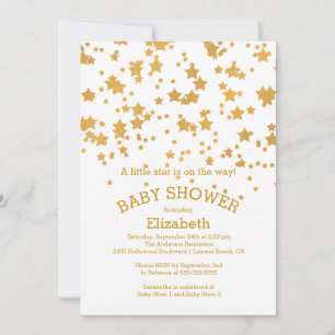 Convite para Chá de fraldas de Pequenas Estrelas c
